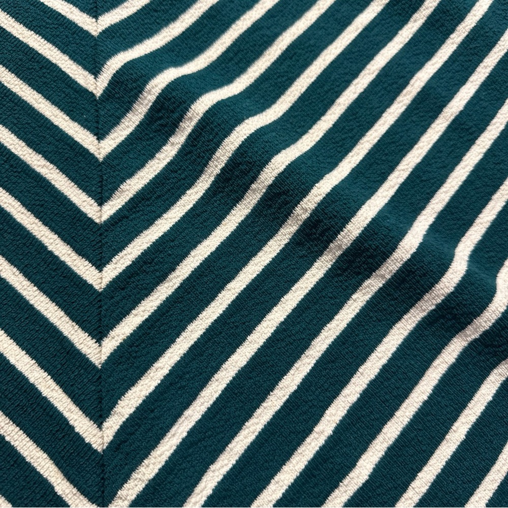 Anthropologie Harlyn chevron Striped green and White A-Line Skirt size medium - Picture 3 of 9